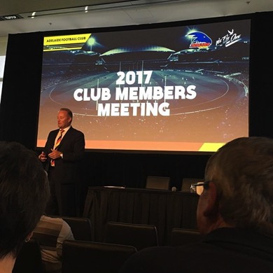 Chappy on the mike at the Annual Members Meeting