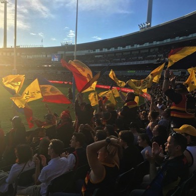 Despite the result, great turnout from the Crows faithful in Perth today #weflyasone #afleaglescrows